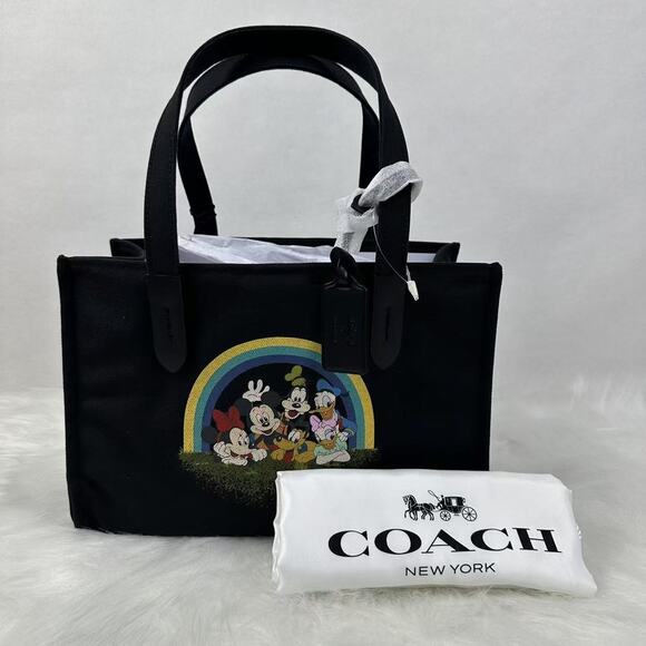 Disney X Coach Tote 30 With Mickey Mouse And Friends In Canvas/Black CS533 NWT - Picture 1 of 11
